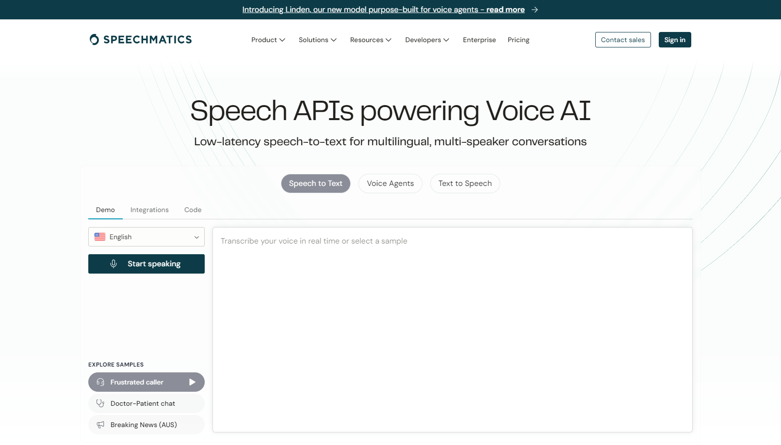 Speechmatics website