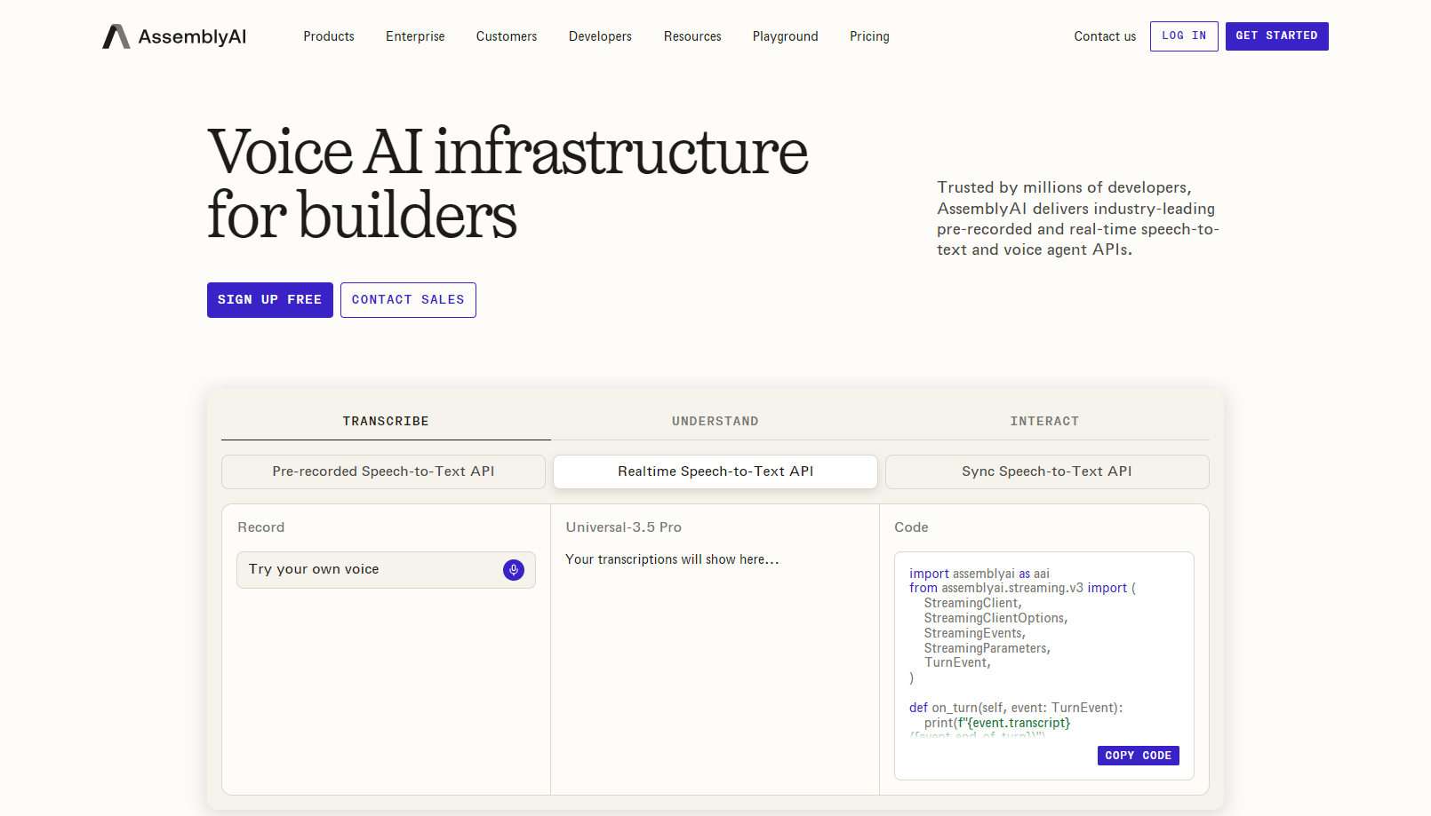 AssemblyAI website