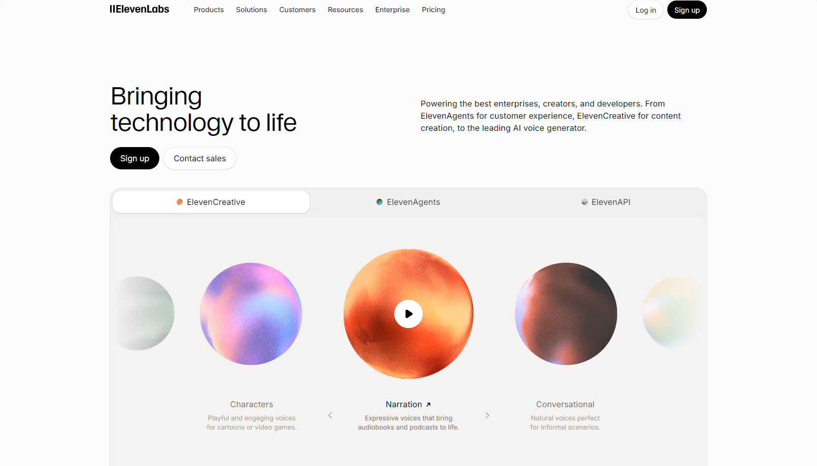 ElevenLabs website
